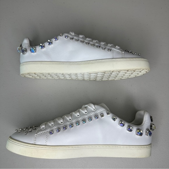 Stuart Weitzman Goldie Shine Crystal Embellished Sneakers Size 8.5 Fits a 9 - Picture 3 of 10